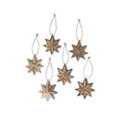 Star Tin Ornament Set S/6