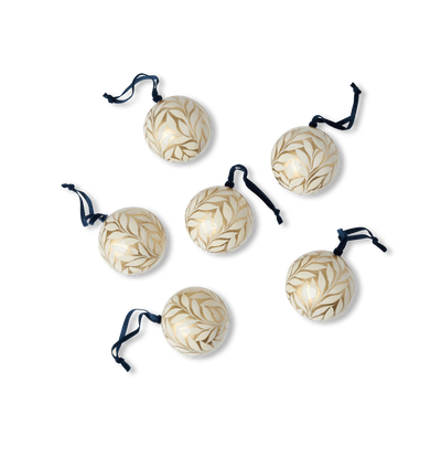 Vine Hand Painted Ornament Set S/6