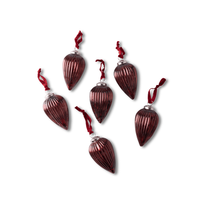 Romy Cacao Glass Ornament Set S/6