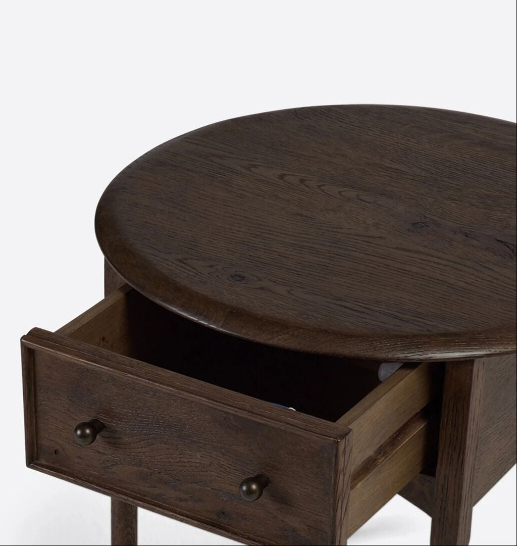 Violet End Table Aged Toasted Oak 