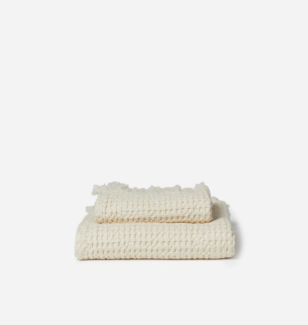 Hudson Waffle Hand Towel Cream