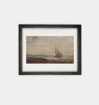 Sailing in Martigues Framed Print Black