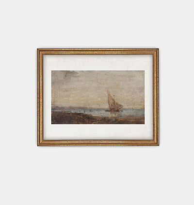 Sailing in Martigues Framed Print Gold