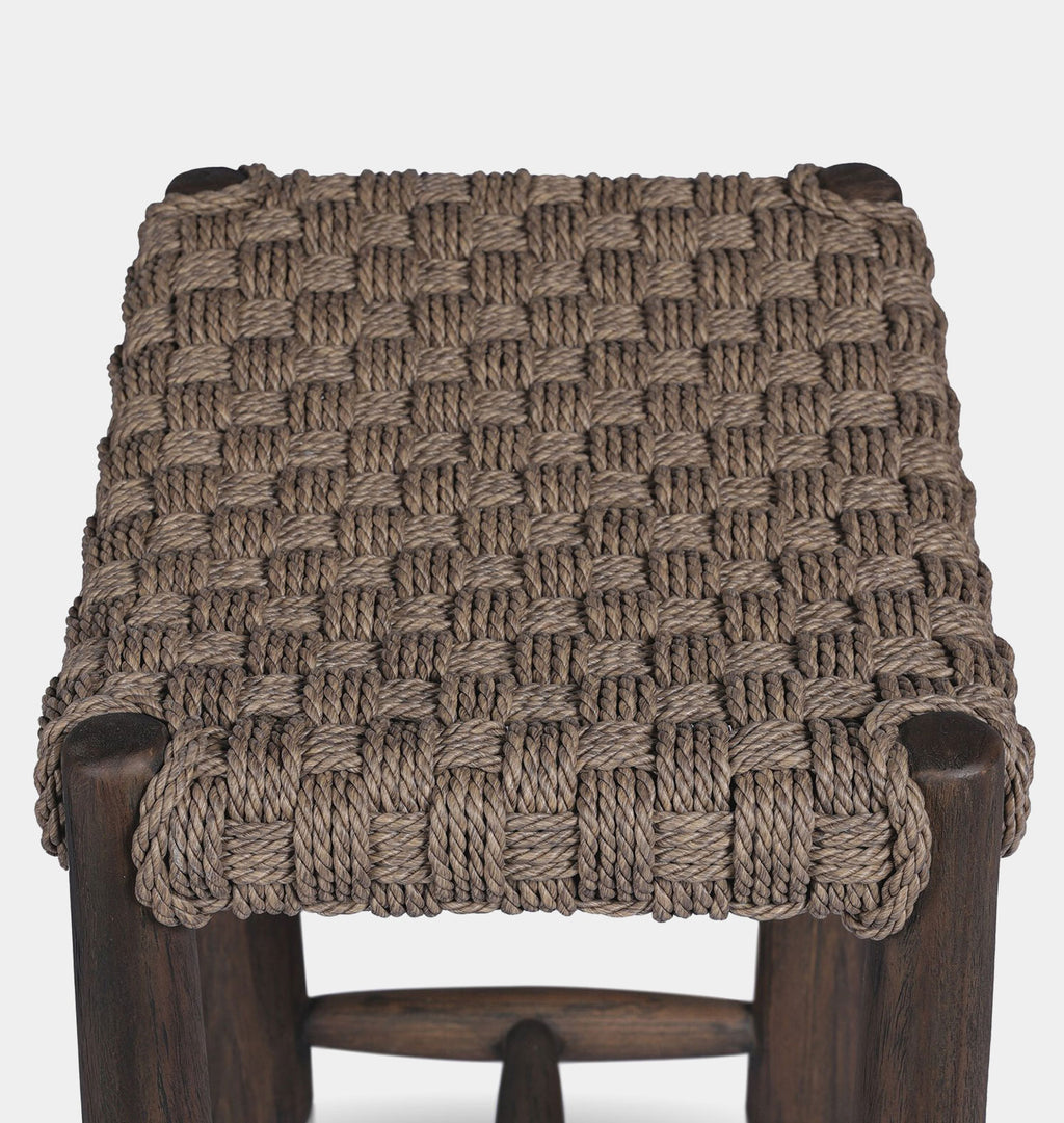 Savio Outdoor Stool Dark Textured Woven