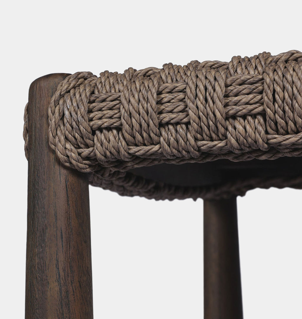 Savio Outdoor Stool Dark Textured Woven