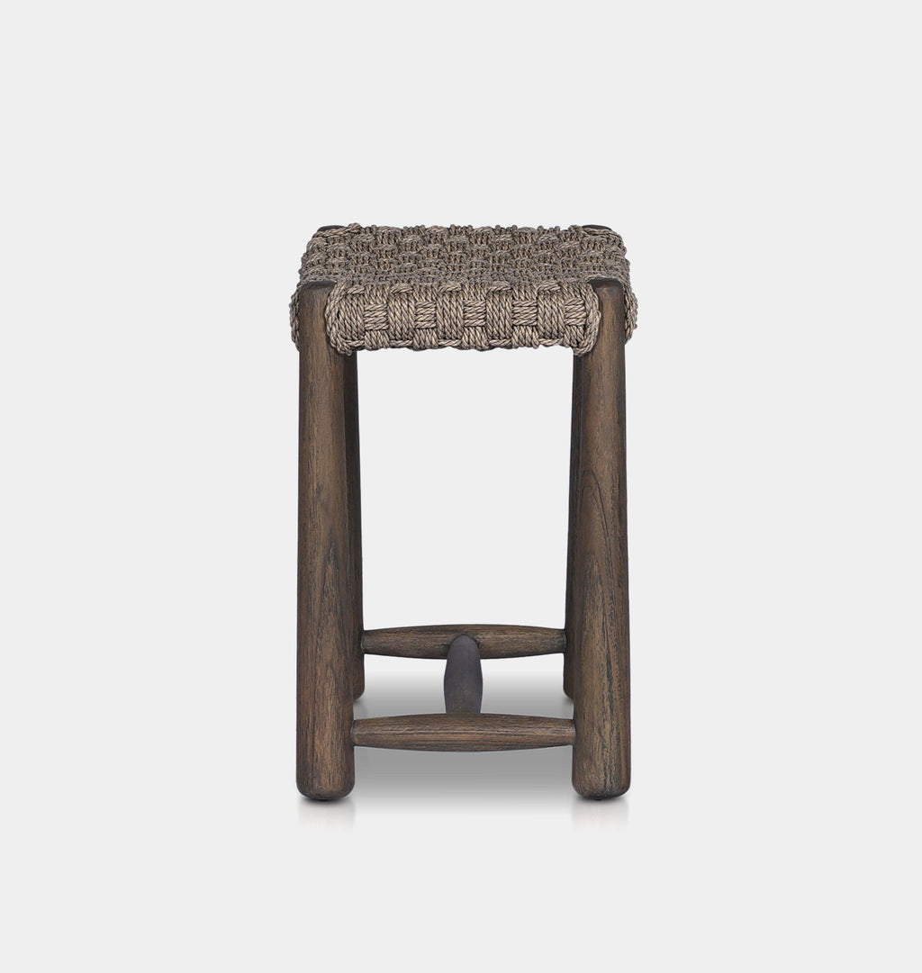 Savio Outdoor Stool Dark Textured Woven