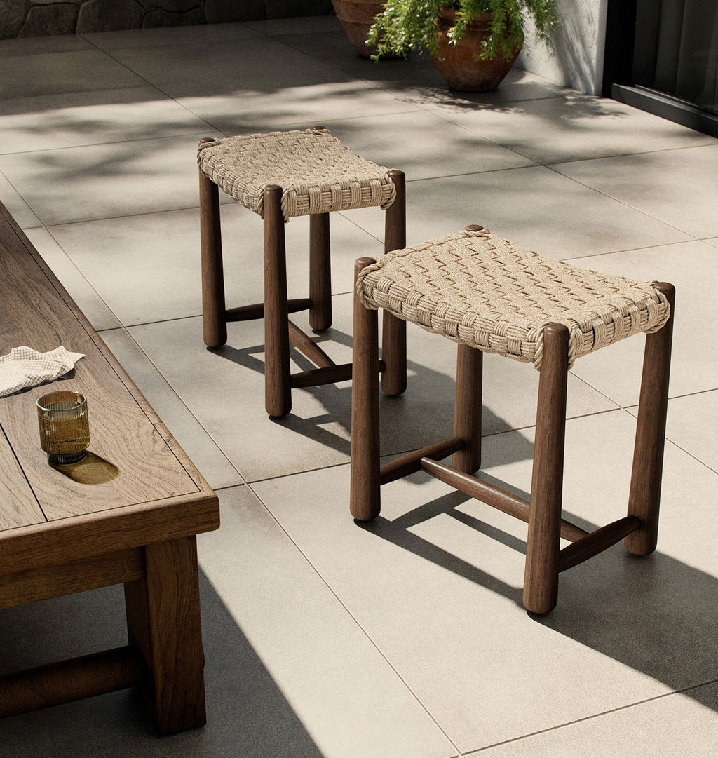 Savio Outdoor Stool Twisted Vintage White