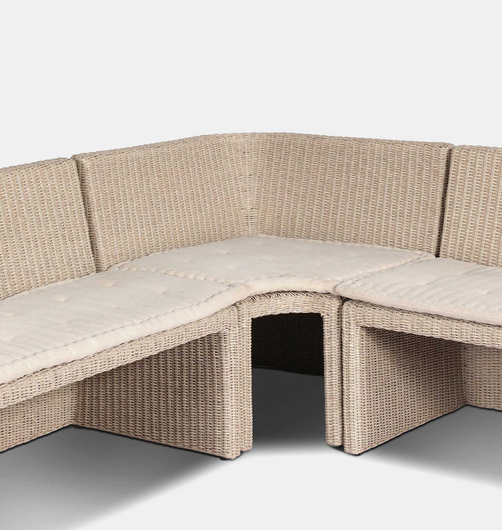 Senna Outdoor L-Shape Dining Banquette 106" Left Arm Facing
