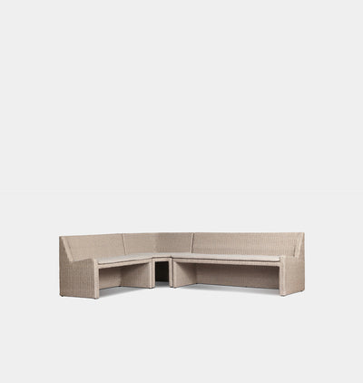 Senna Outdoor L-Shape Dining Banquette 106" Left Arm Facing