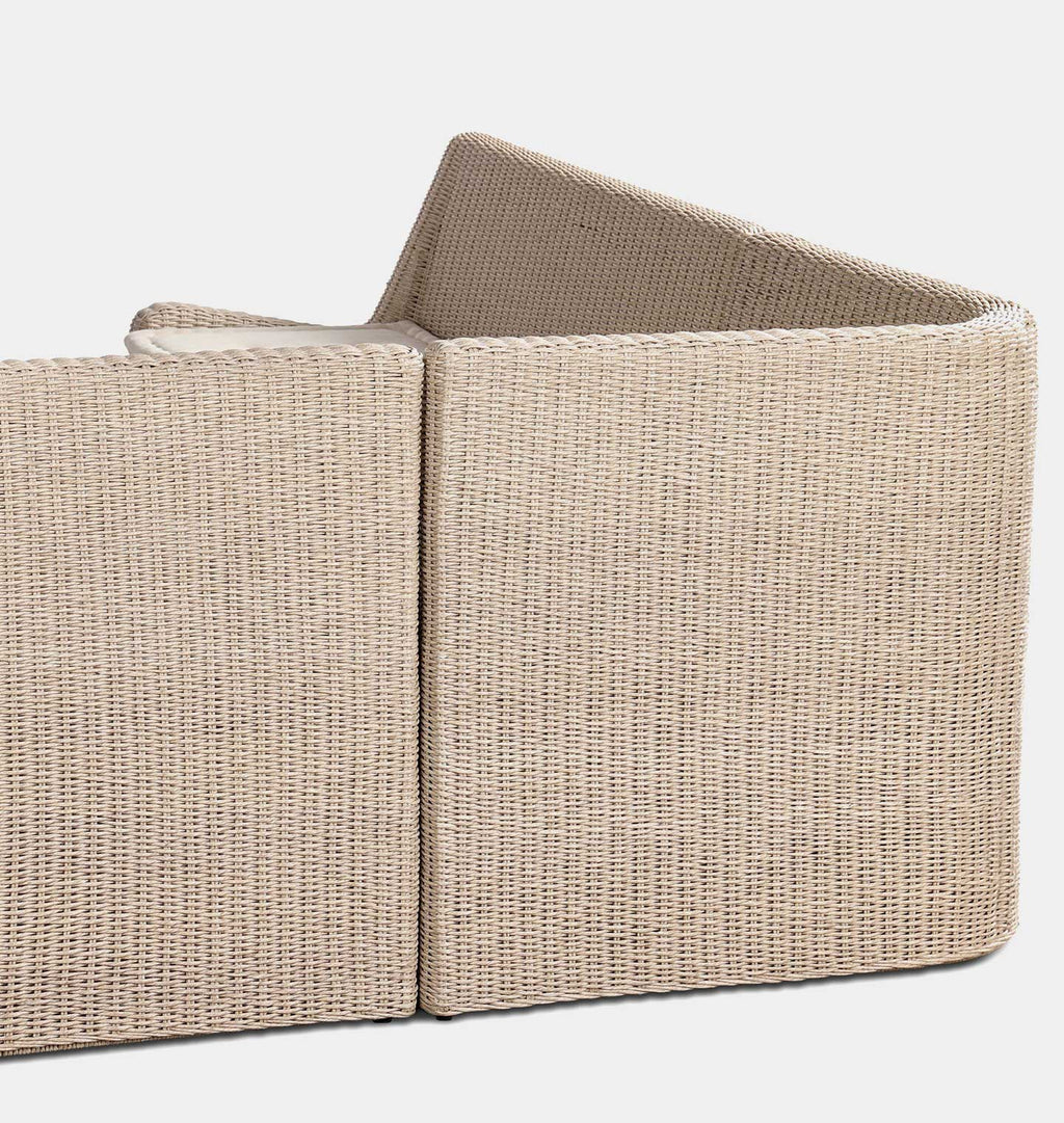 Senna Outdoor L-Shape Dining Banquette 106" Left Arm Facing
