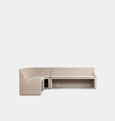 Senna Outdoor L-Shape Dining Banquette 106" Left Arm Facing