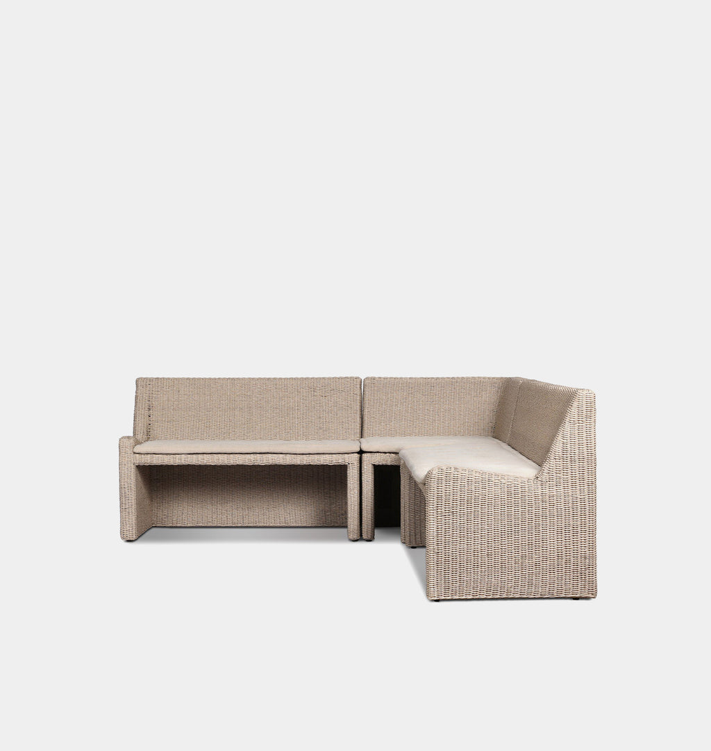Senna Outdoor L-Shape Dining Banquette 106" Left Arm Facing