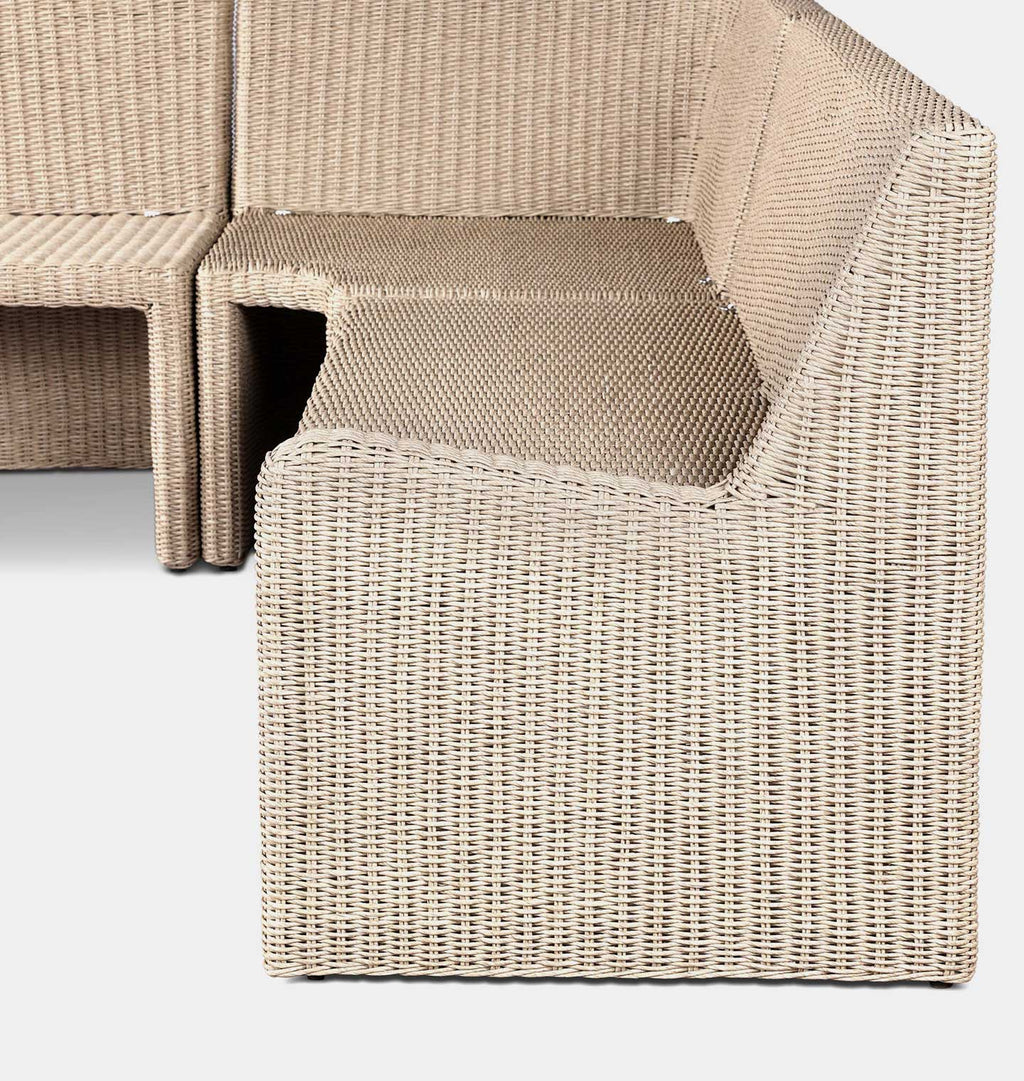 Senna Outdoor L-Shape Dining Banquette 106" Left Arm Facing