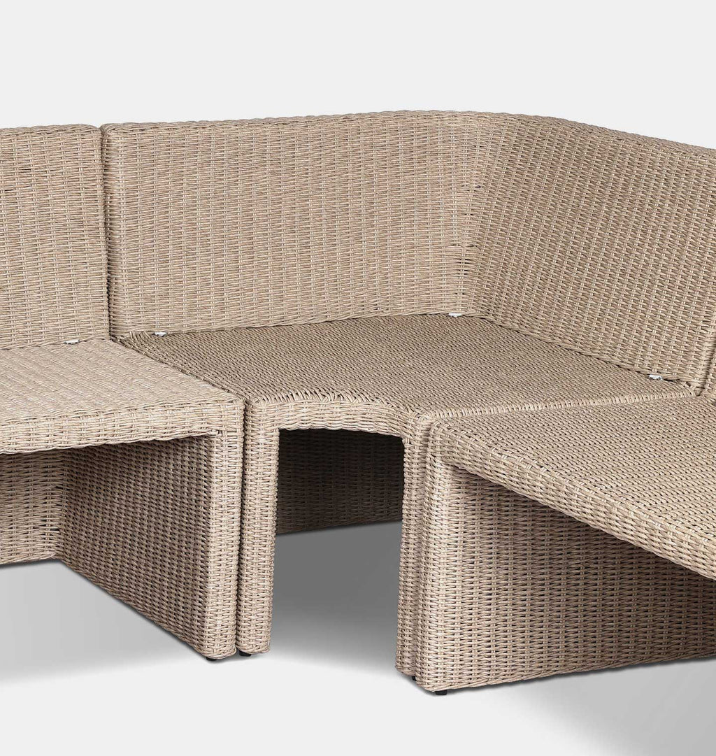 Senna Outdoor L-Shape Dining Banquette 106" Left Arm Facing