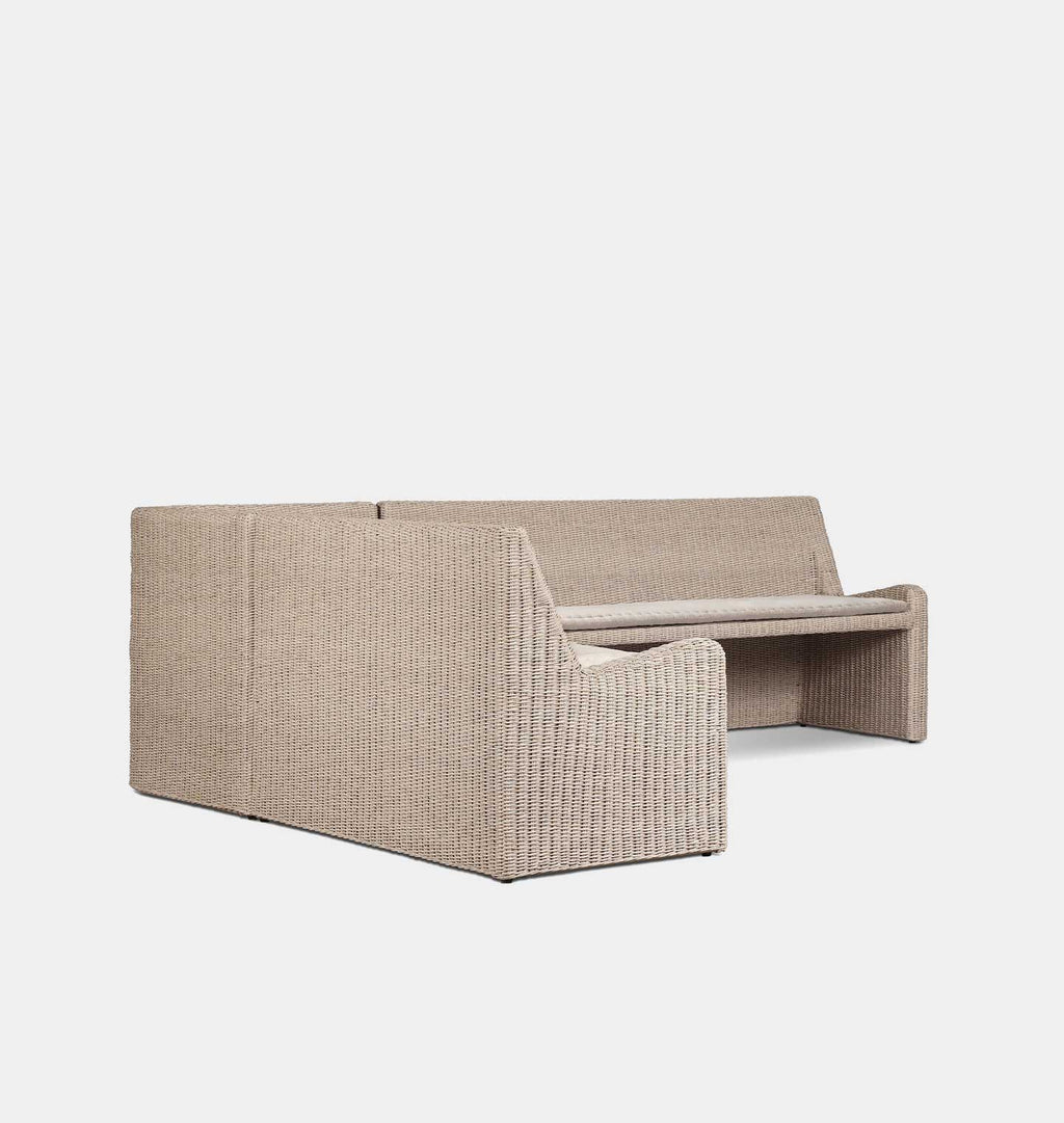 Senna Outdoor L-Shape Dining Banquette 106" Left Arm Facing