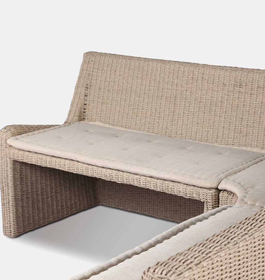 Senna Outdoor L-Shape Dining Banquette 106" Left Arm Facing