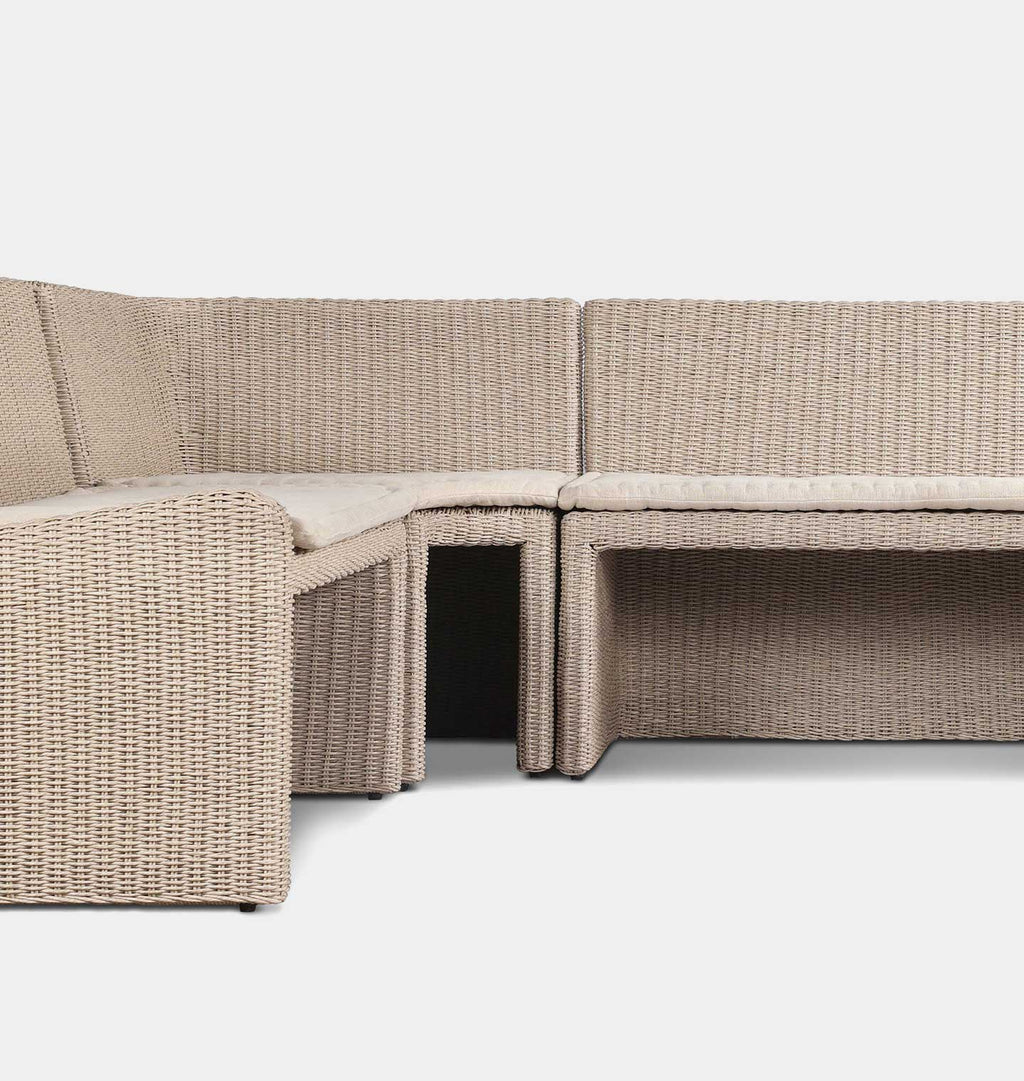 Senna Outdoor L-Shape Dining Banquette 106" Left Arm Facing