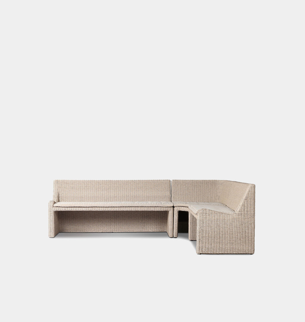 Senna Outdoor L-Shape Dining Banquette 106" Right Arm Facing