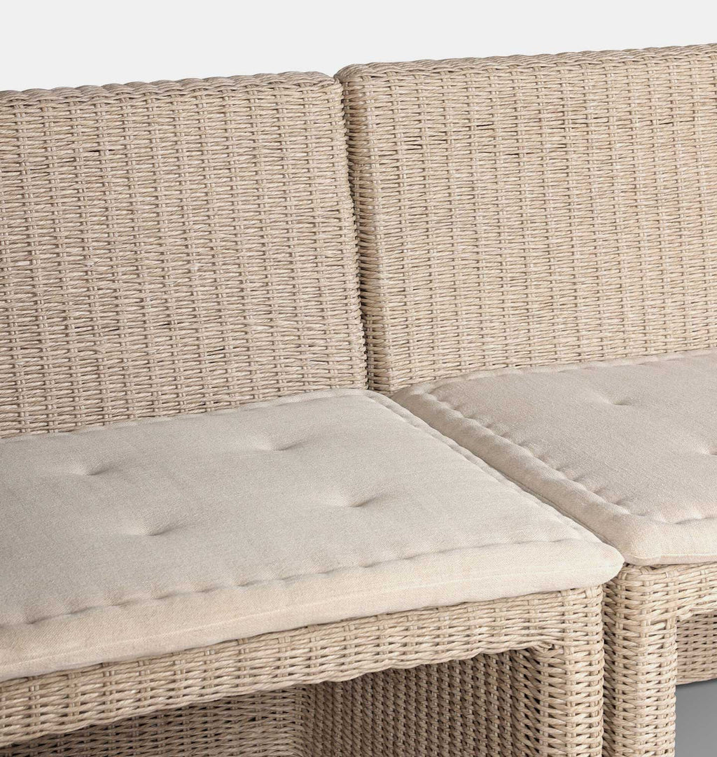 Senna Outdoor L-Shape Dining Banquette 144" Left Arm Facing