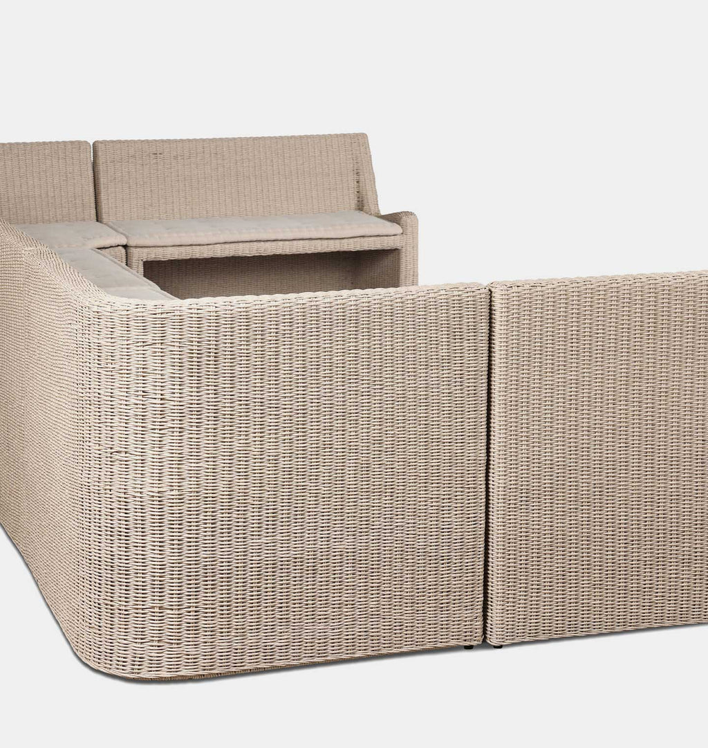 Senna Outdoor U-Shape Dining Banquette 145"