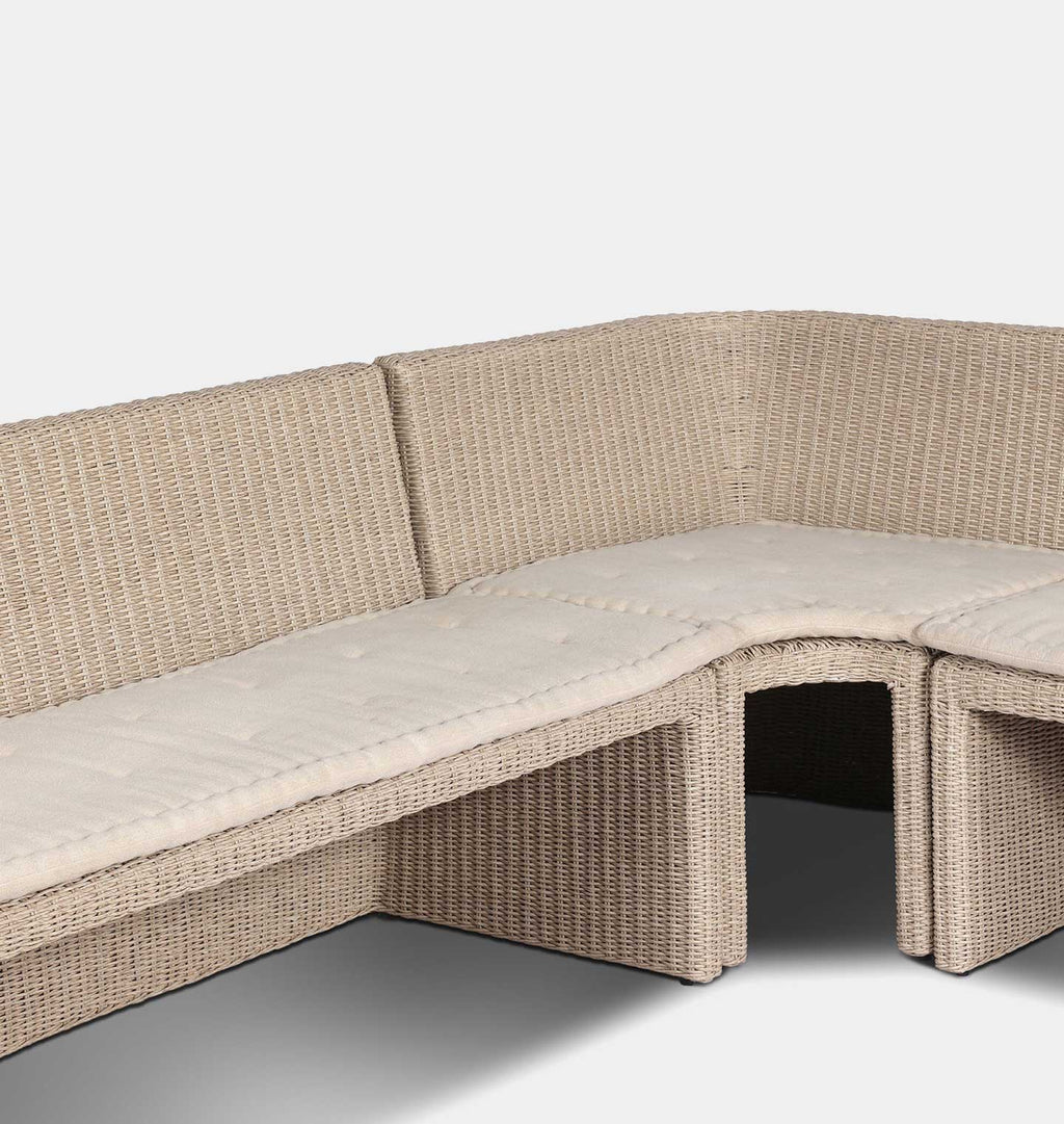 Senna Outdoor Corner Dining Banquette 121"