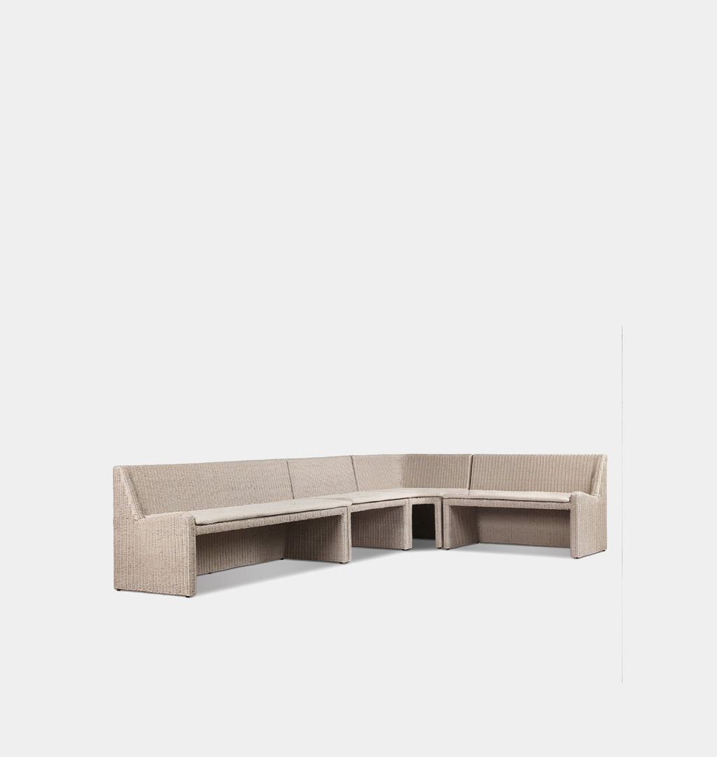 Senna Outdoor Corner Dining Banquette 132"