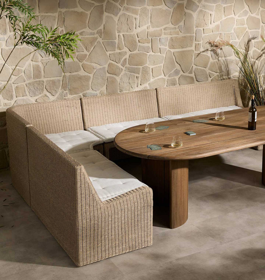 Senna Outdoor Corner Dining Banquette 83"
