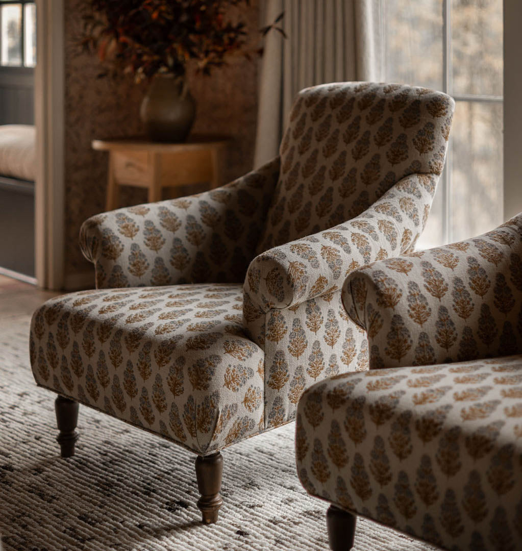 Cardiff Armchair Marigold Floral