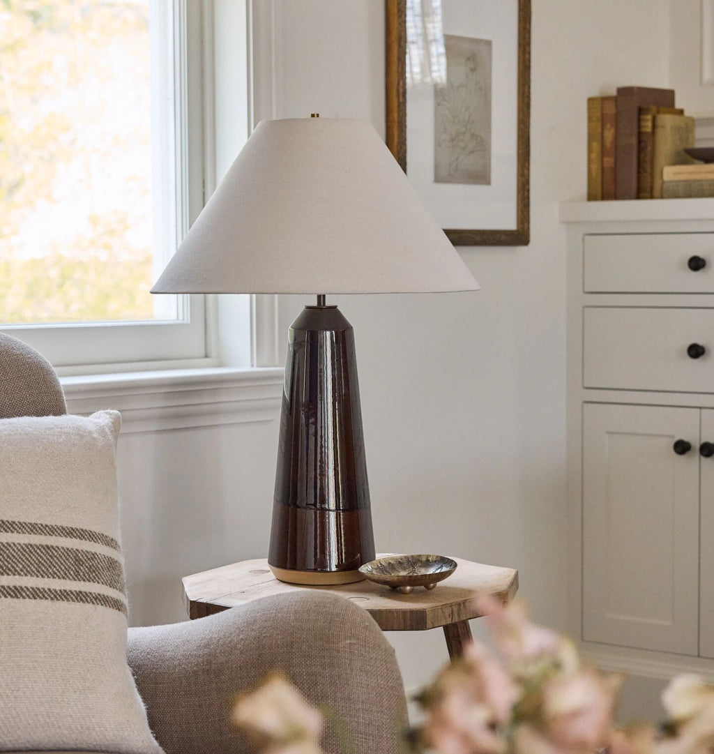 Column Table Lamp in Dark Amber