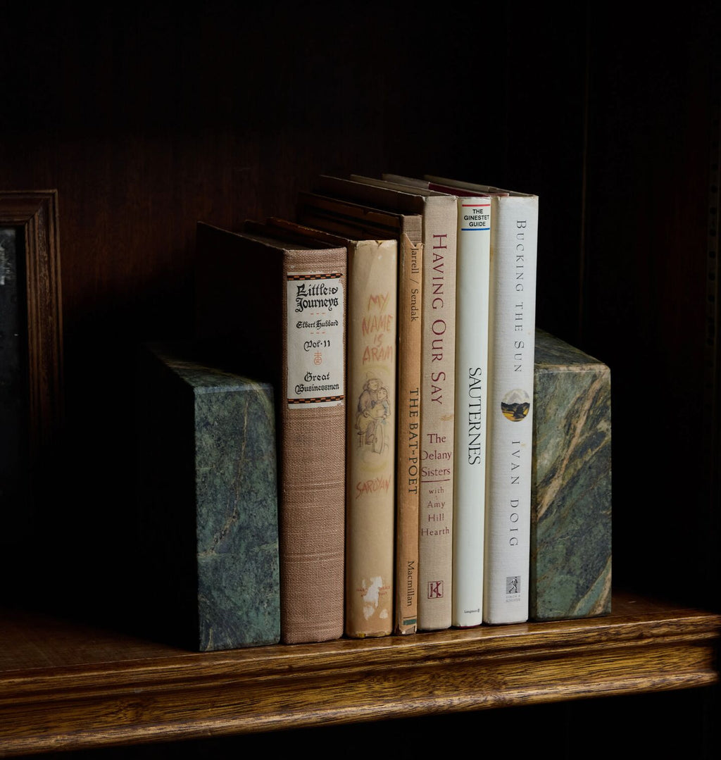 Alberto Green Marble Bookends S/2