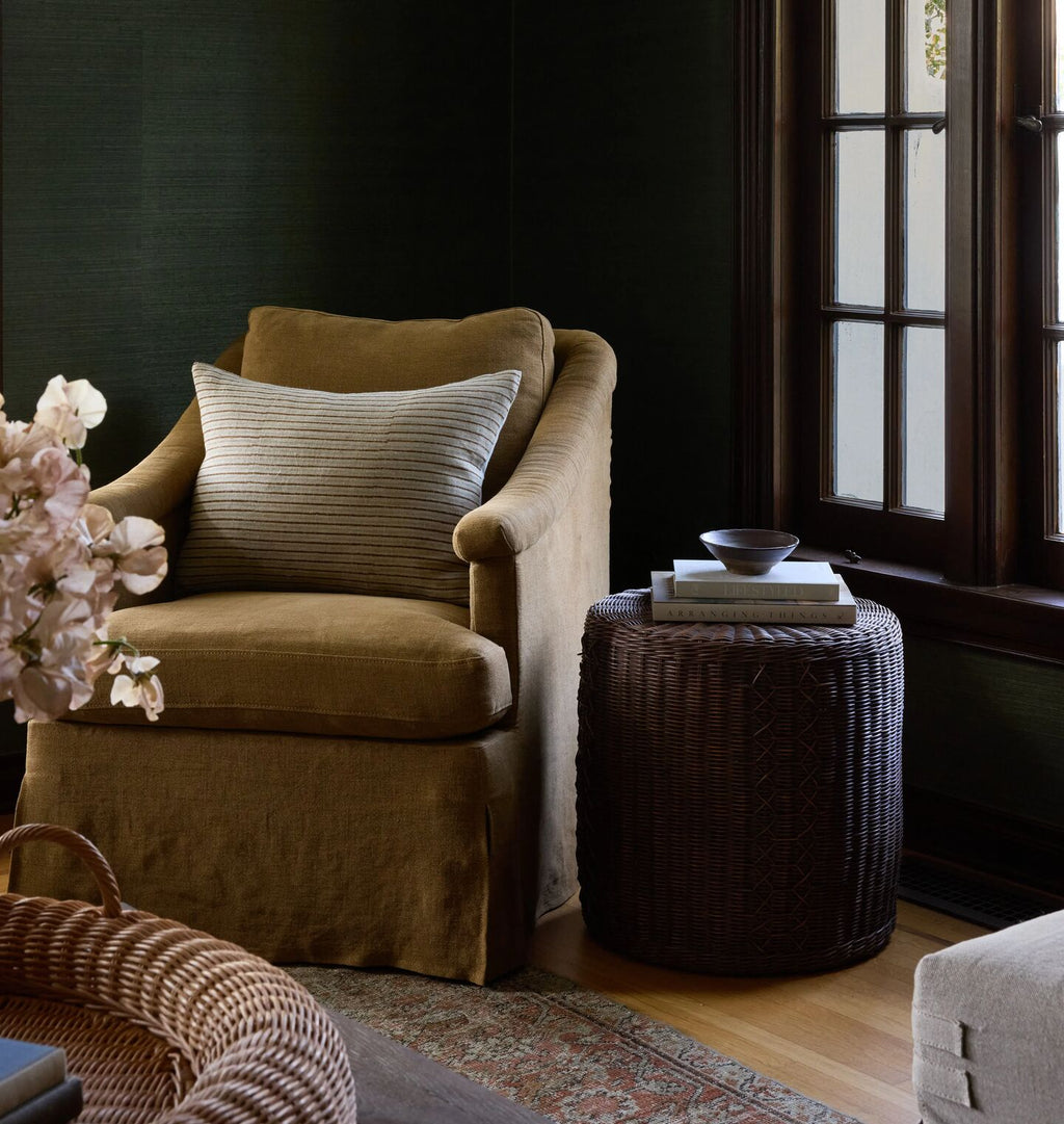 Olivia Wicker Stool Toasted Wicker