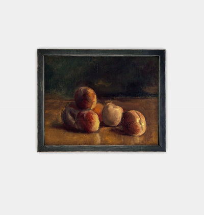 Still Life with Peaches Framed Print Black