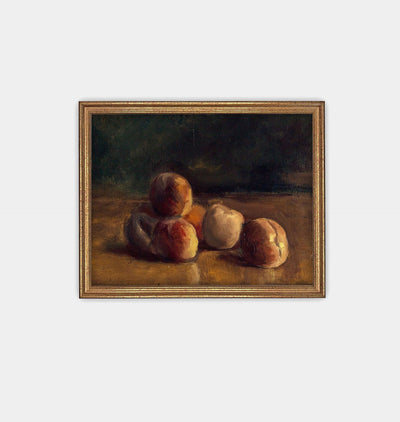 Still Life with Peaches Framed Print Gold
