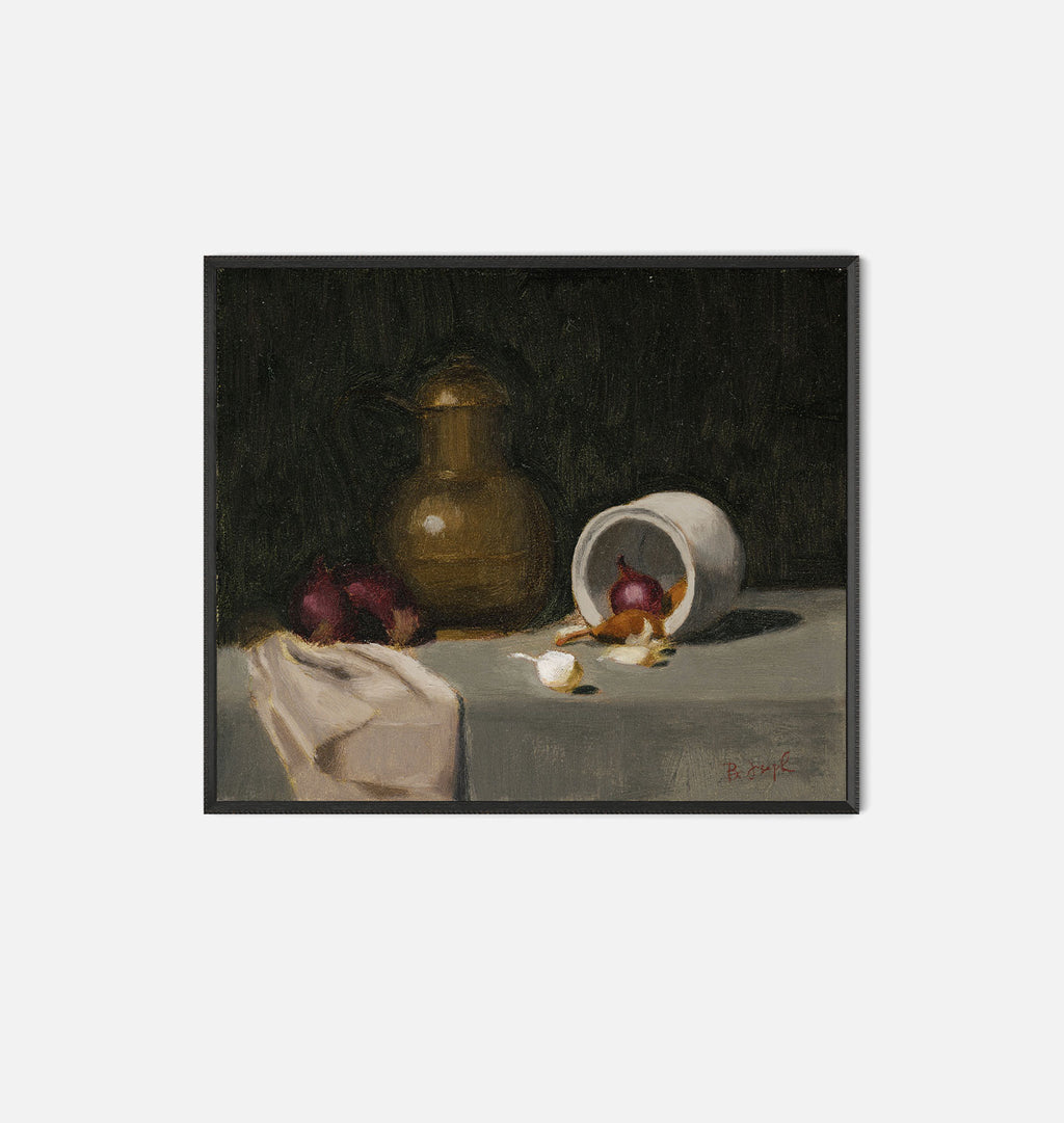 Study of Florence Still Life Framed Print Black Pine