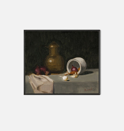 Study of Florence Still Life Framed Print Black Pine