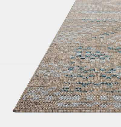 Topanga TOP-04 Natural / Aqua 18" x 18" Sample Rug