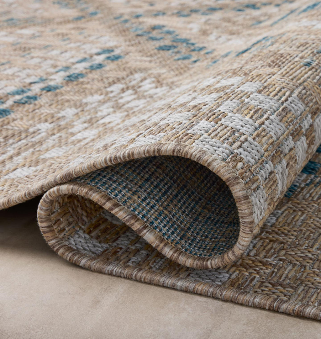 Topanga TOP-04 Natural / Aqua Area Rug