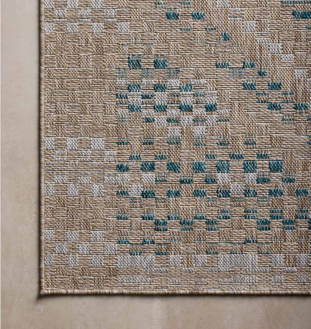 Topanga TOP-04 Natural / Aqua Area Rug