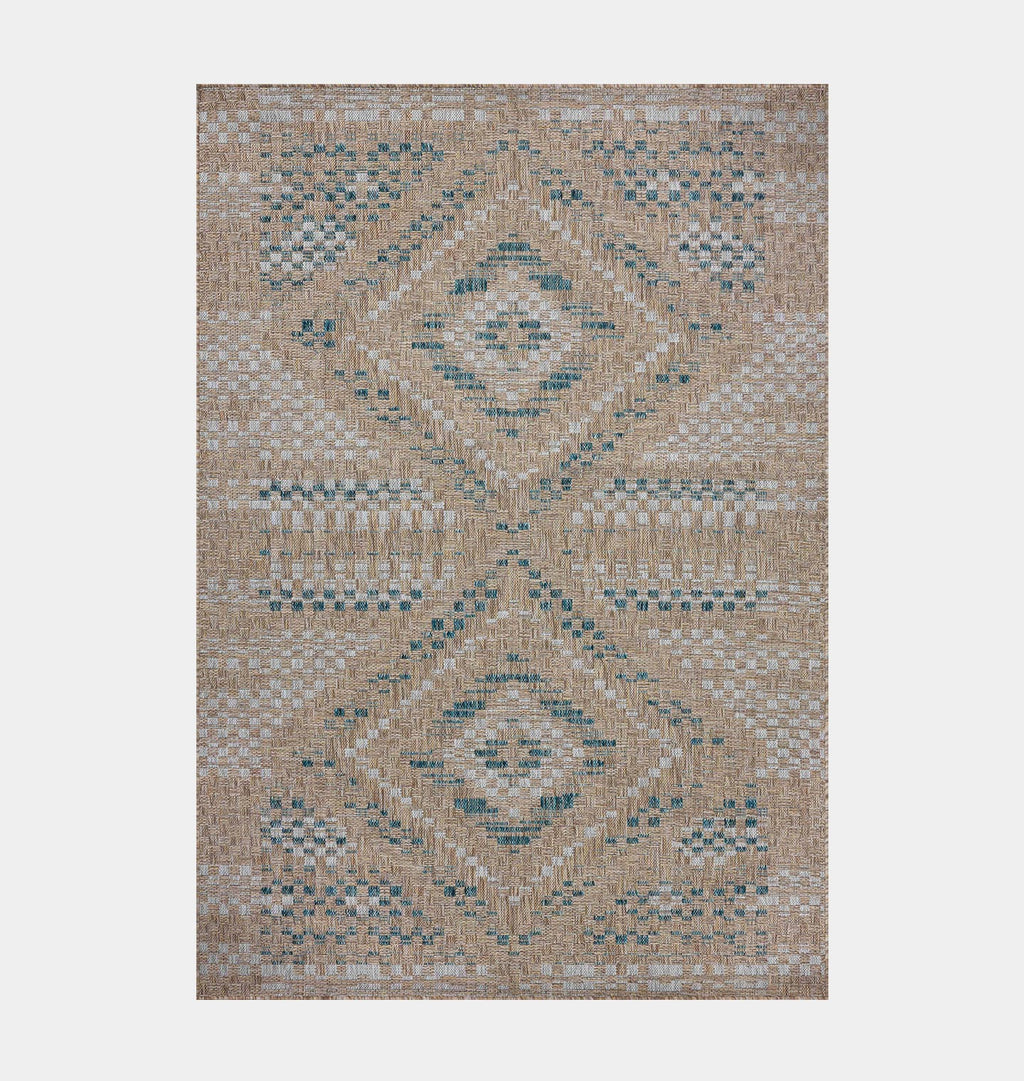 Topanga TOP-04 Natural / Aqua Area Rug