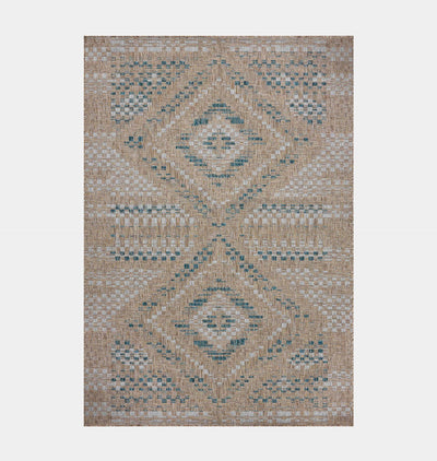Topanga TOP-04 Natural / Aqua Area Rug