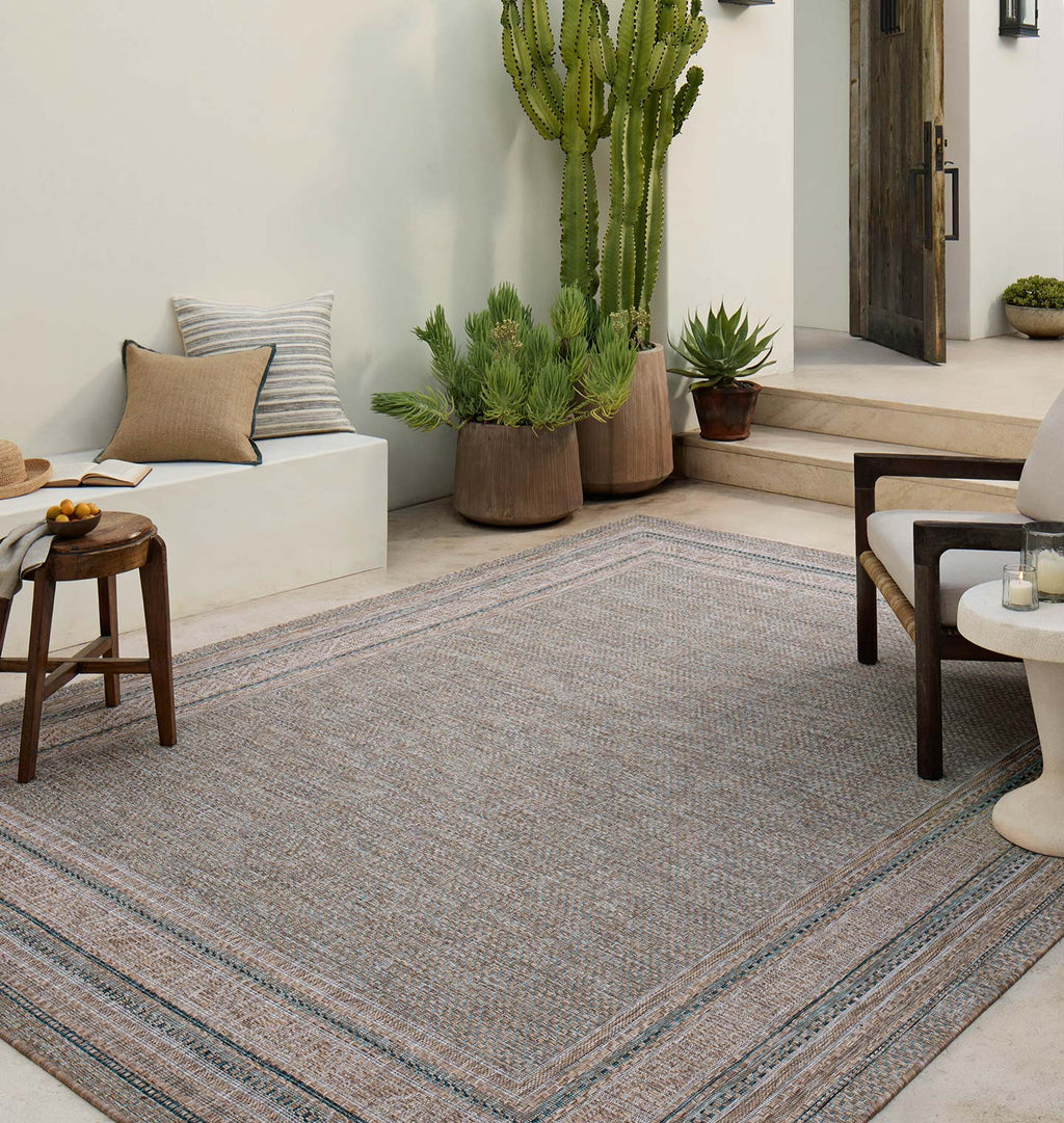 Topanga TOP-05 Natural / Teal Area Rug