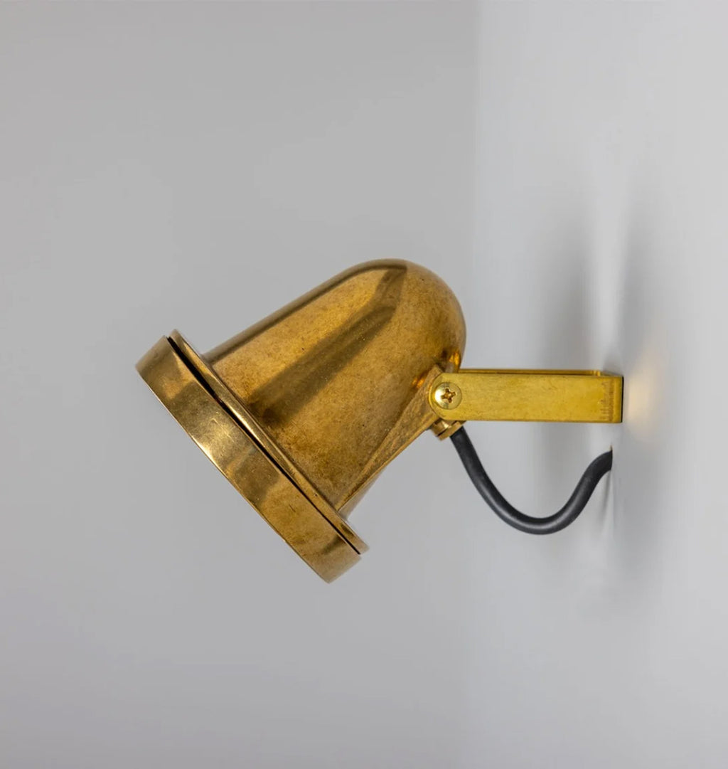 Thames Adjustable Outdoor Spotlight Raw Brass