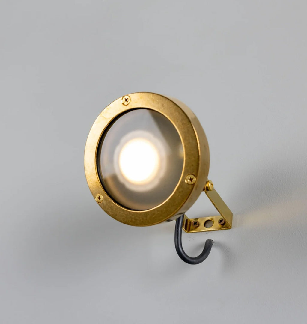 Thames Adjustable Outdoor Spotlight Raw Brass