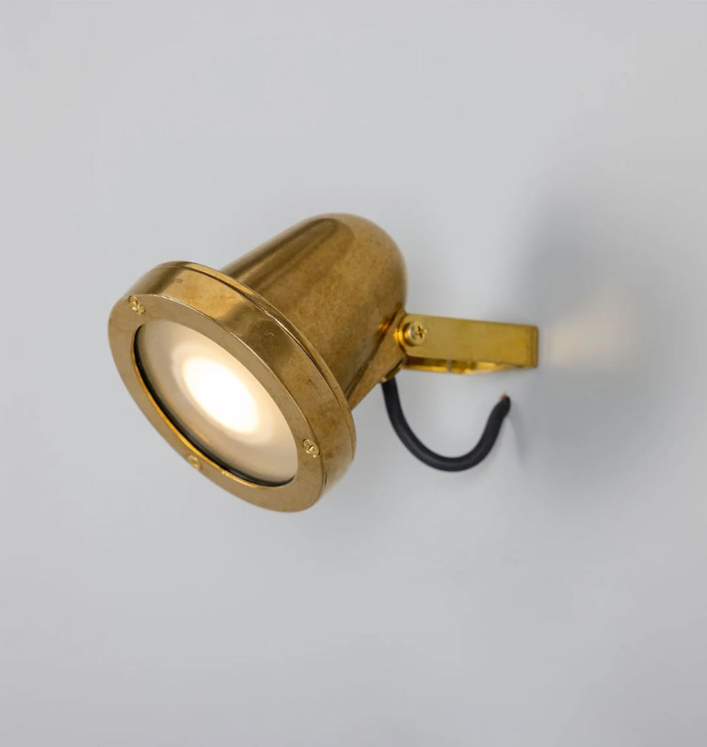 Thames Adjustable Outdoor Spotlight Raw Brass