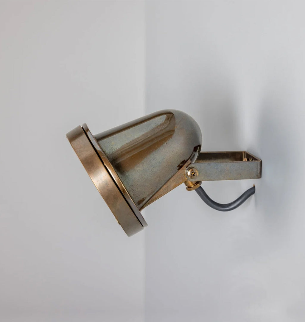 Thames Adjustable Outdoor Spotlight Antique Brass