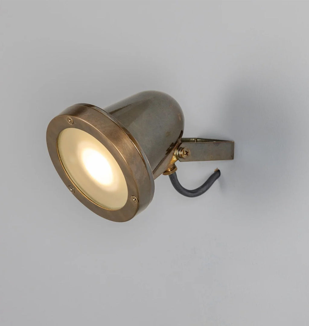 Thames Adjustable Outdoor Spotlight Antique Brass