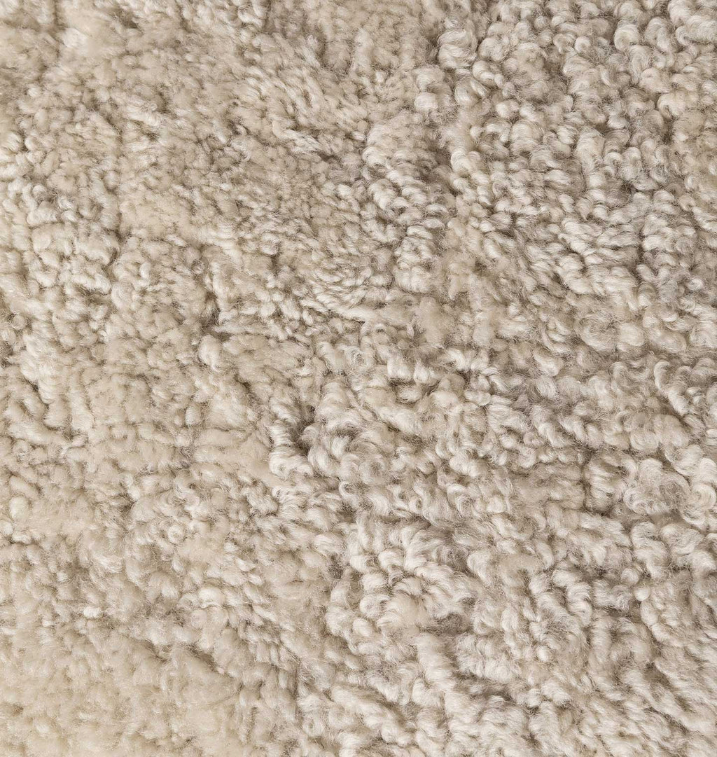 Tocho Shearling Footed Stool Beige Shearling
