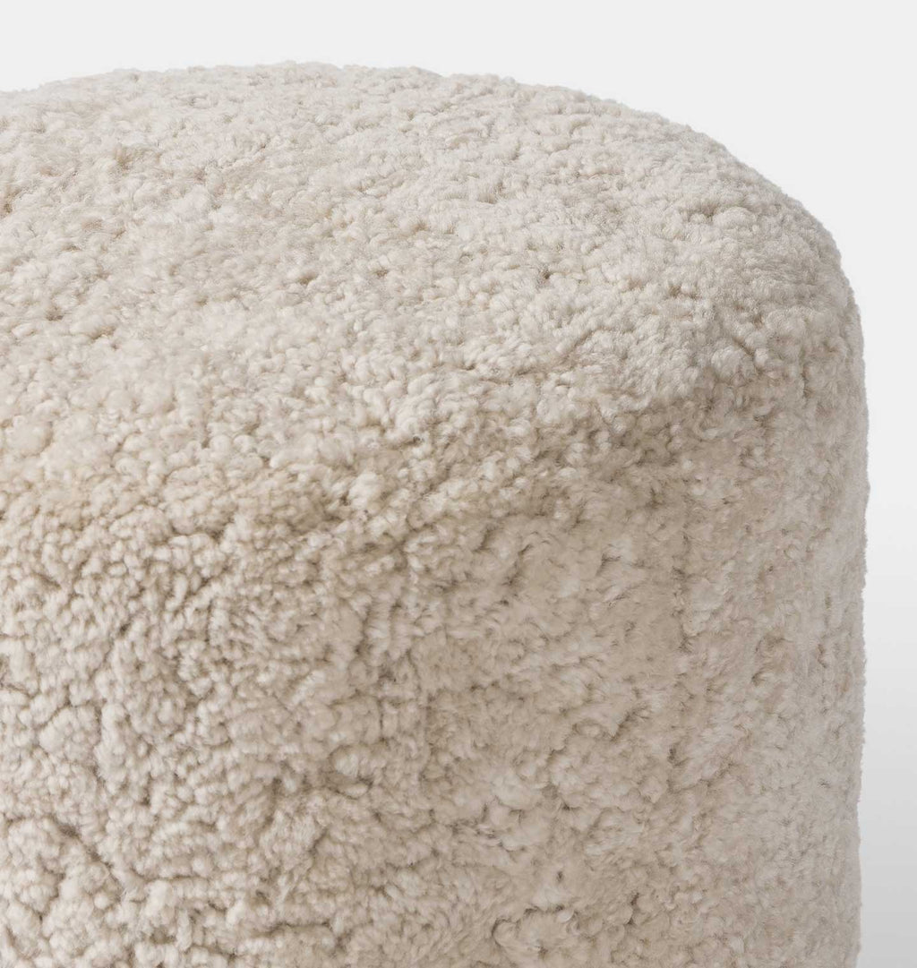 Tocho Shearling Footed Stool Beige Shearling