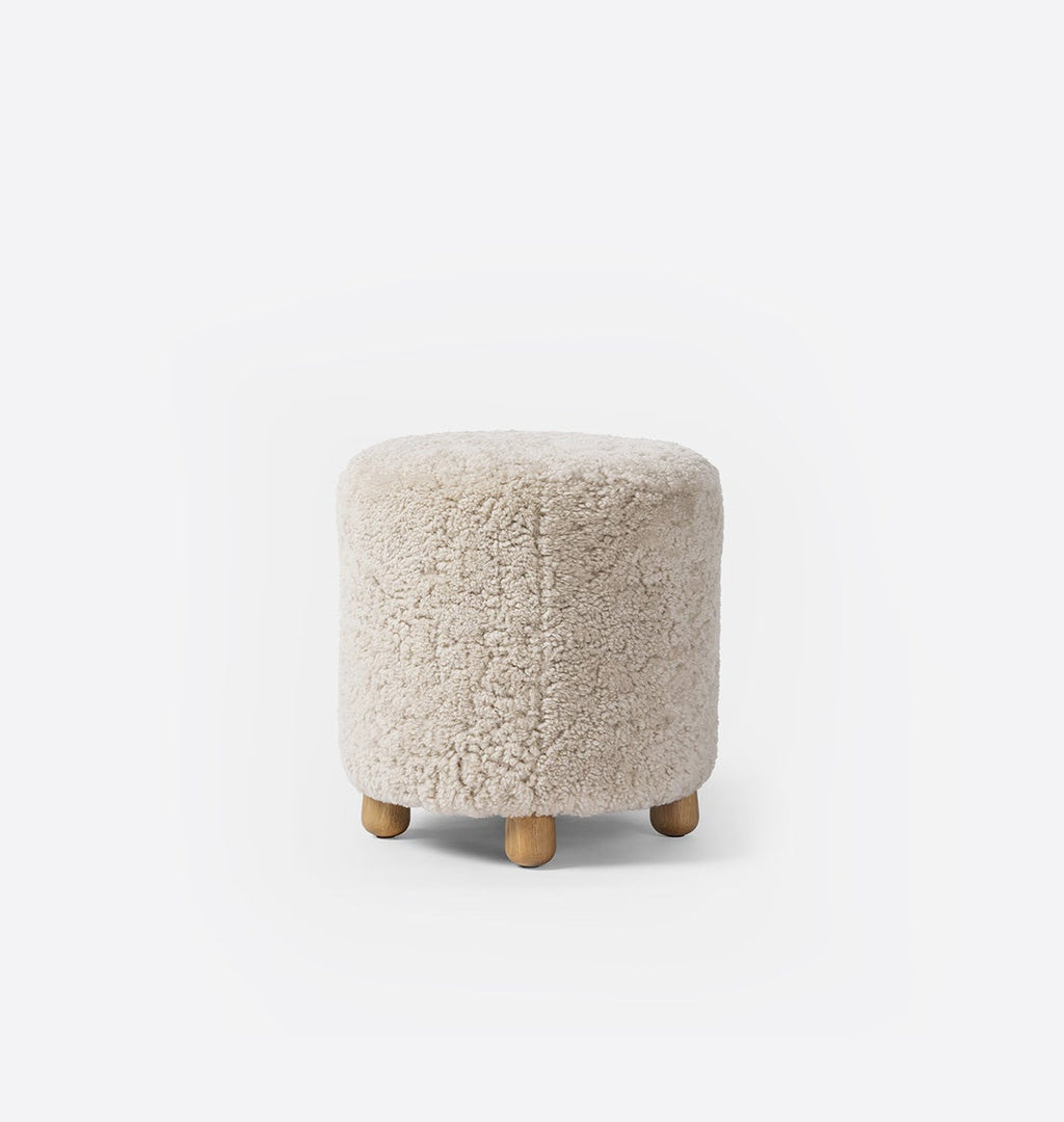 Tocho Footed Stool Beige Shearling