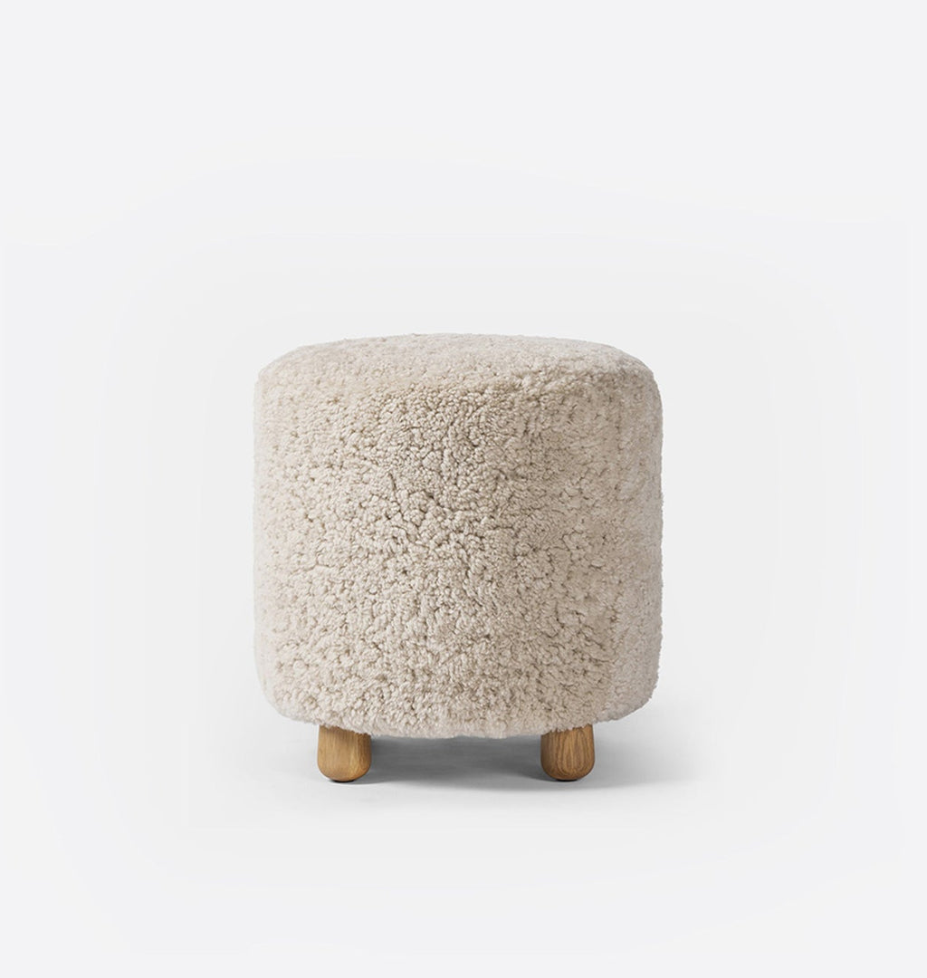 Tocho Footed Stool Beige Shearling